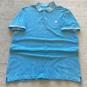 Banana Republic Polo Shirt Mens Medium‎ Blue Luxury Pullover Bright Logo